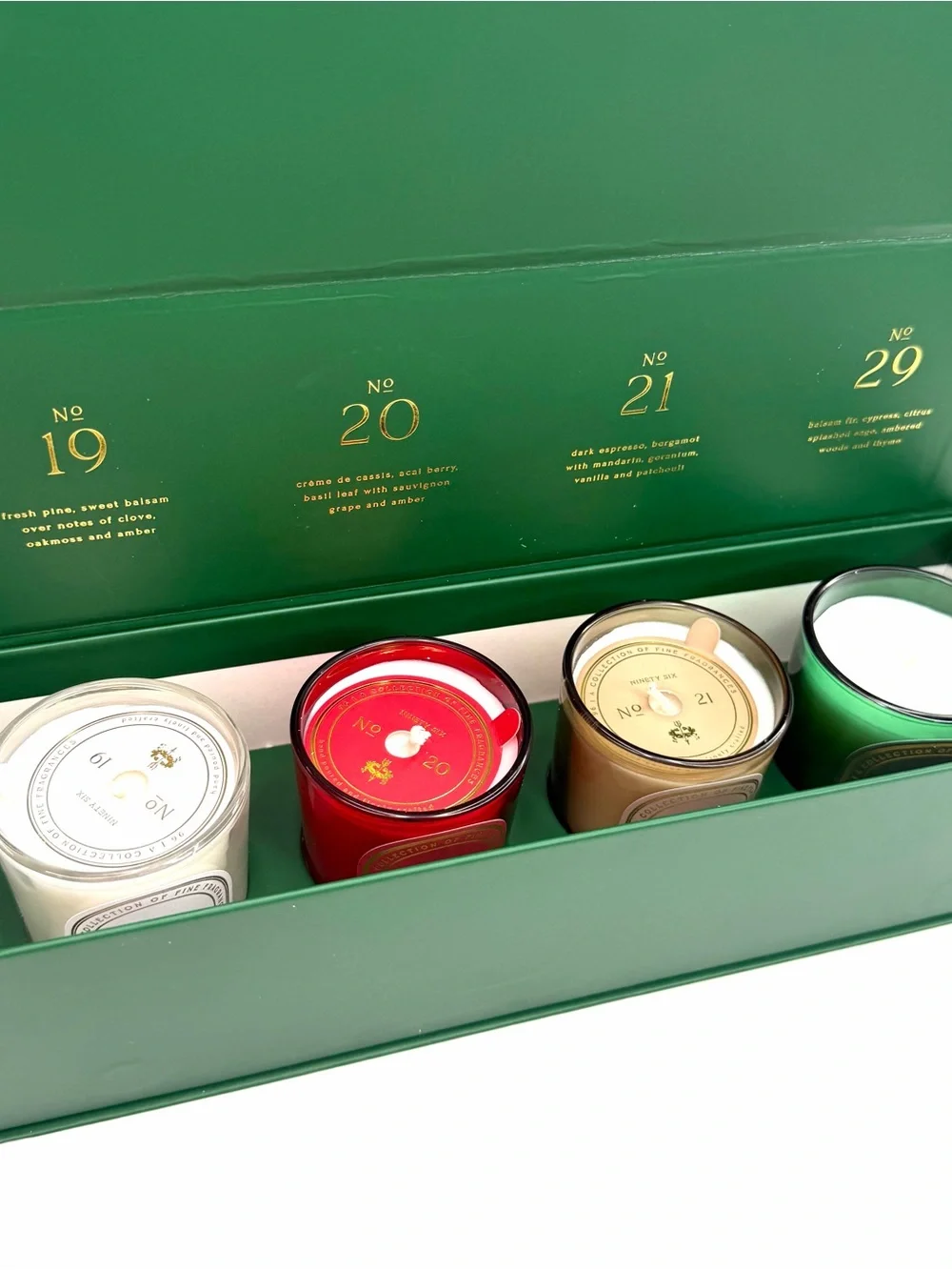 Ninety Six Four Scented Candles Set No 19 20 21 29 Votive Glass Jar Holiday Set